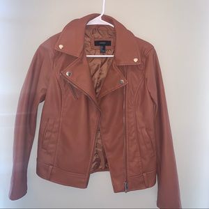 Burnt Orange Faux Leather Jacket